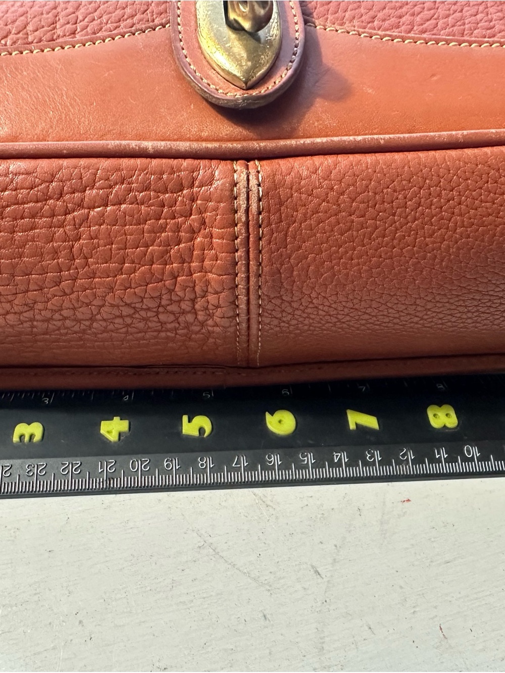 Dooney & Bourke Chestnut Brown Leather Shoulder Satchel Top Handle - Picture 7 of 14